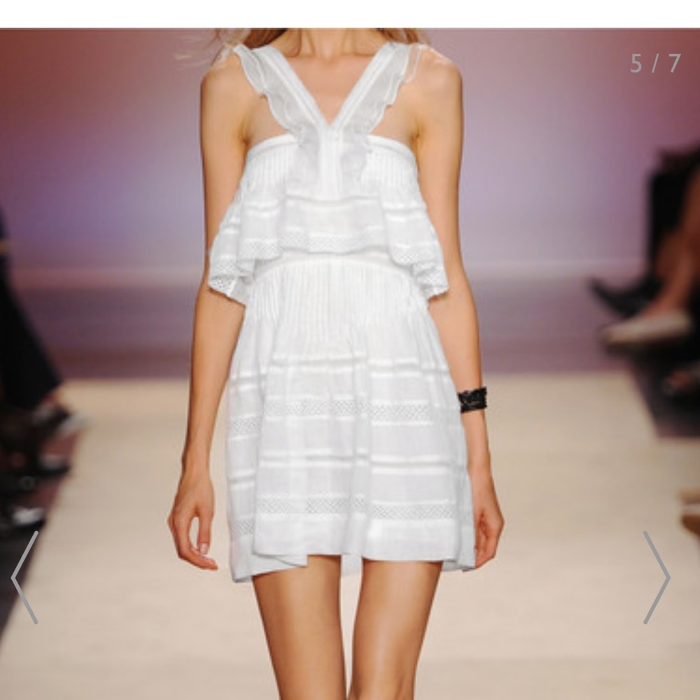 Isabel Marant Obira Broderie Ruffle Dress $845